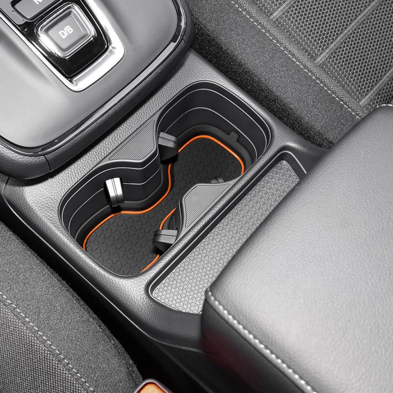 KENTUTO for Honda CRV Accessories 2023 2024 2025 2026 3D Cup Holder Center Console Liner Inserts Silicone Anti-dust Mat Pad Interior Decoration (2 Pcs, Orange Trim) - Image 2